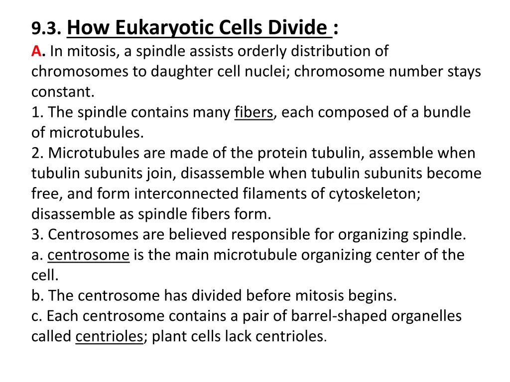 9 3 how eukaryotic cells divide a in mitosis