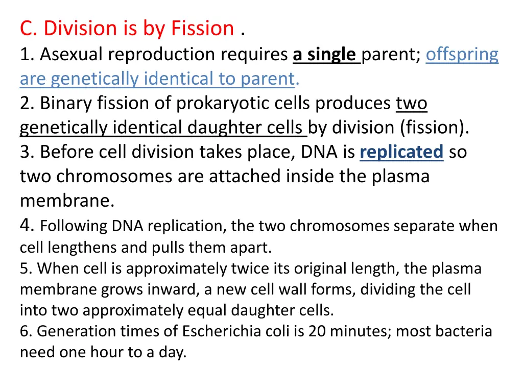 c division is by fission 1 asexual reproduction