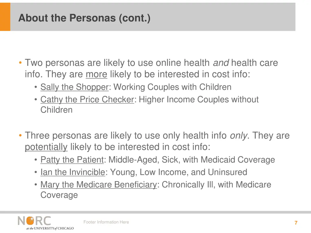 about the personas cont