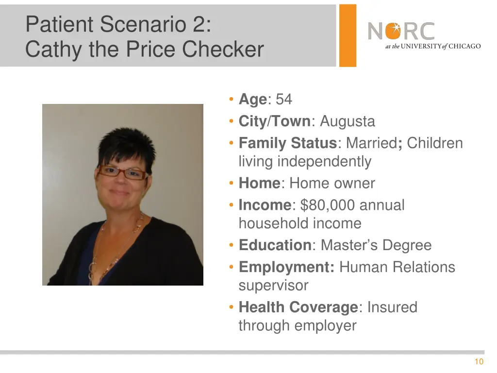 patient scenario 2 cathy the price checker