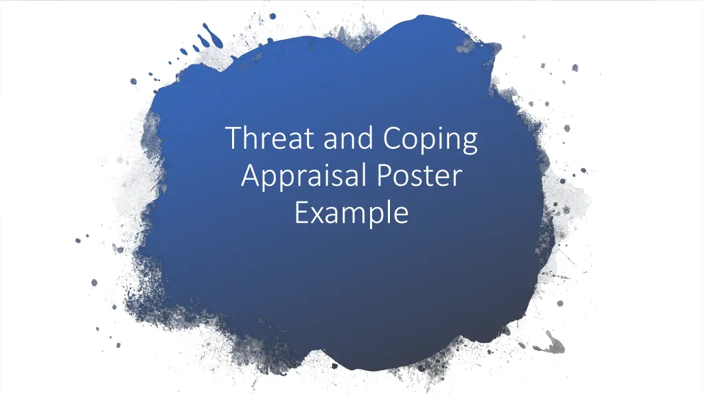 threat and coping appraisal poster example