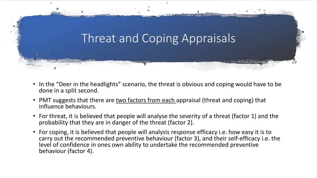 threat and coping appraisals