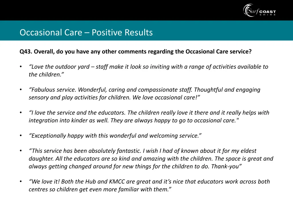 occasional care positive results 1