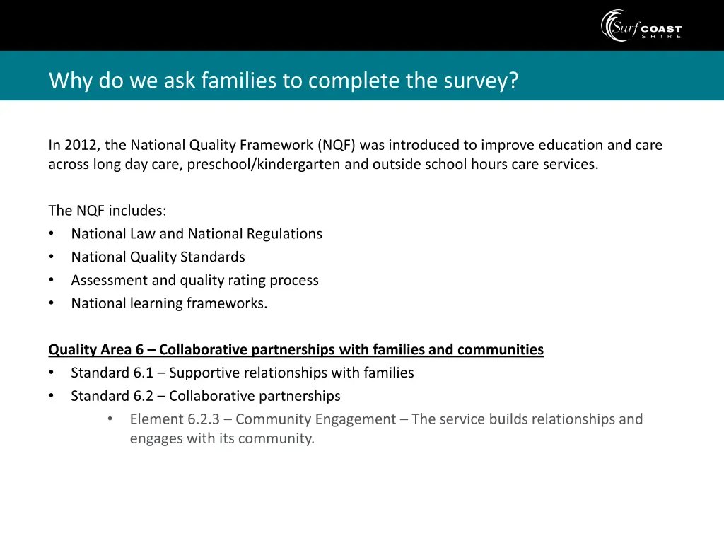 why do we ask families to complete the survey