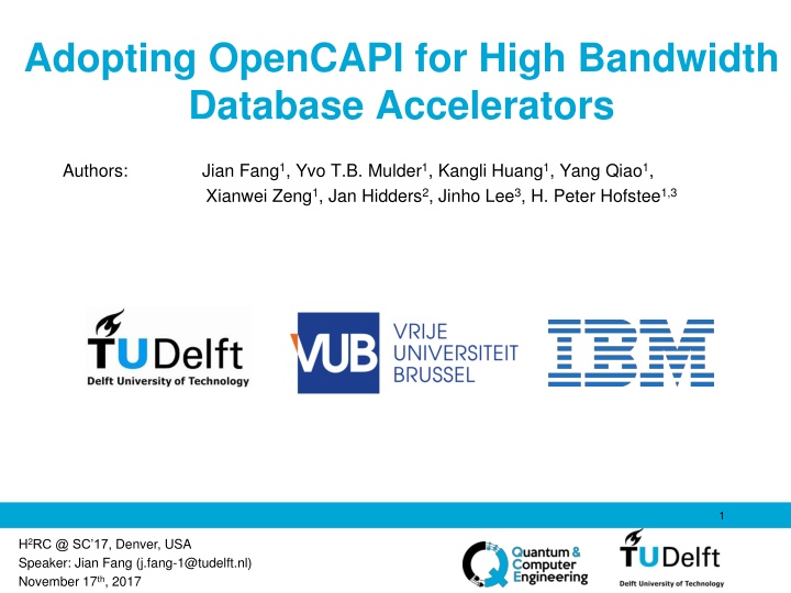 adopting opencapi for high bandwidth database