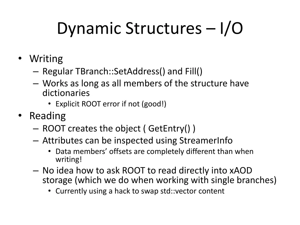 dynamic structures i o