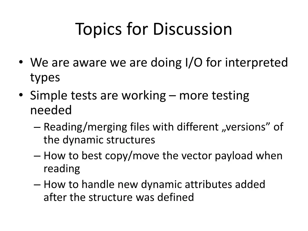 topics for discussion