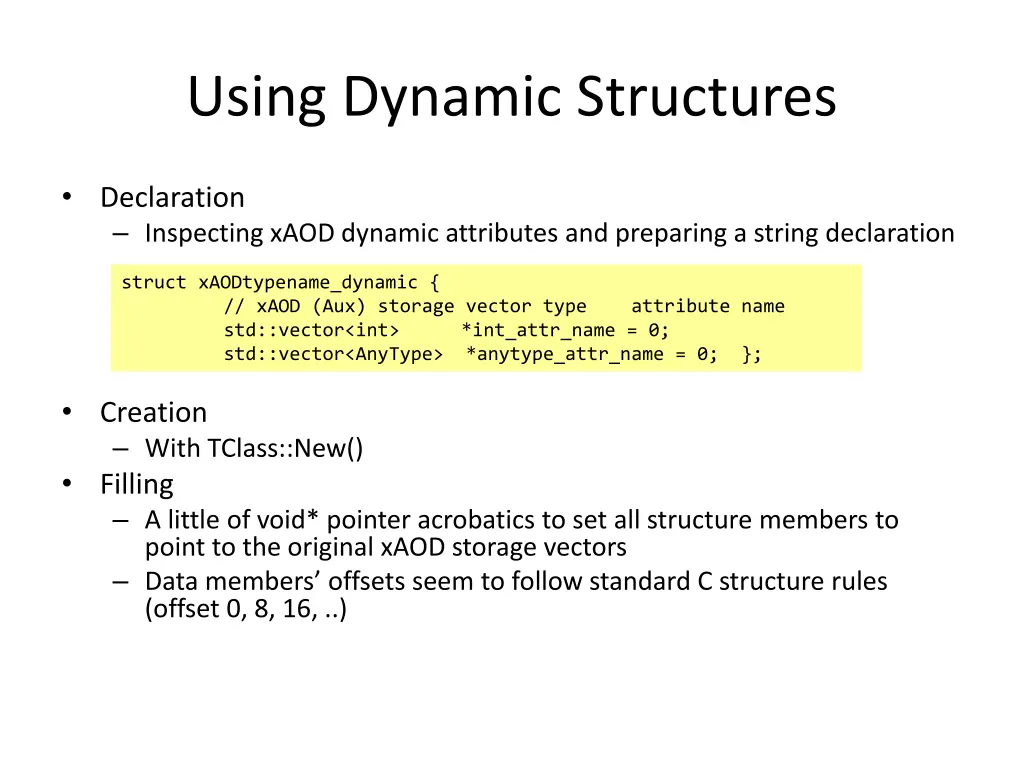 using dynamic structures