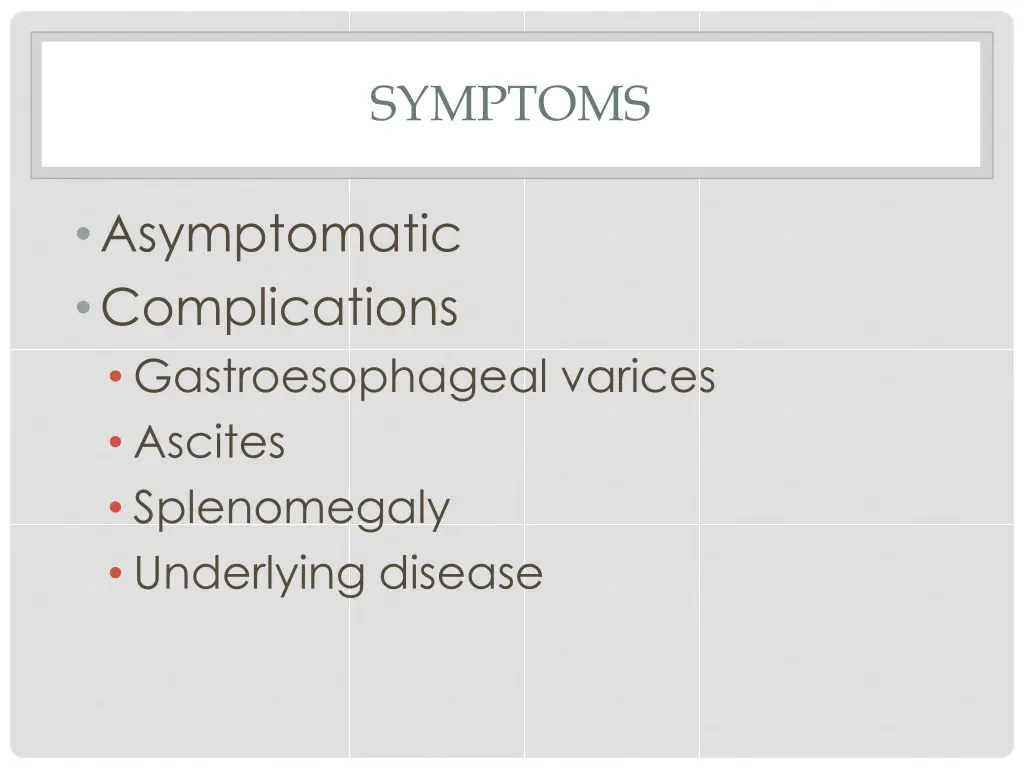 symptoms