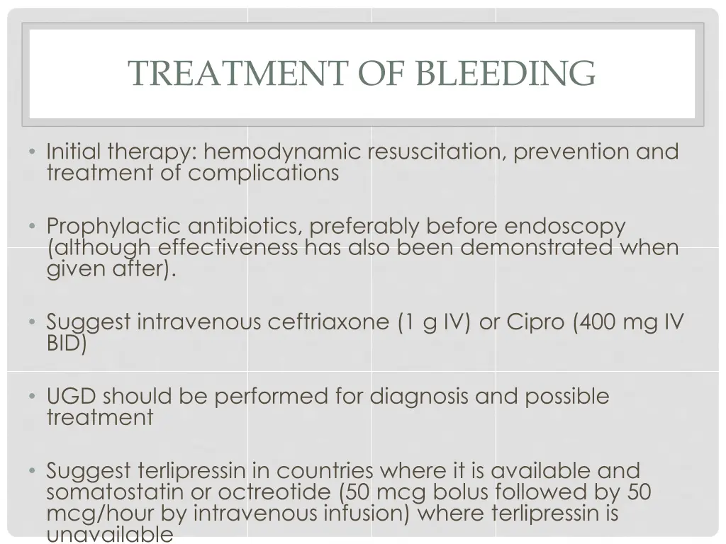 treatment of bleeding