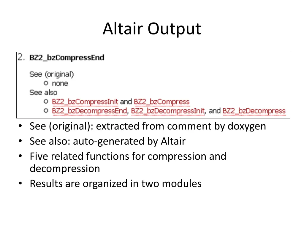 altair output 1