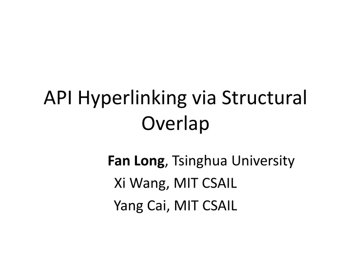 api hyperlinking via structural overlap