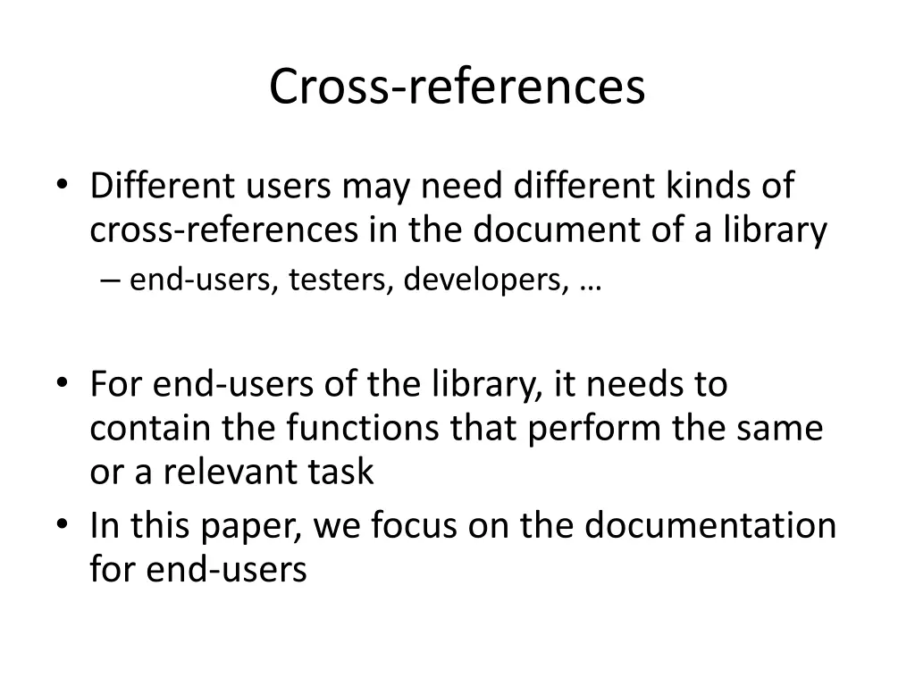 cross references