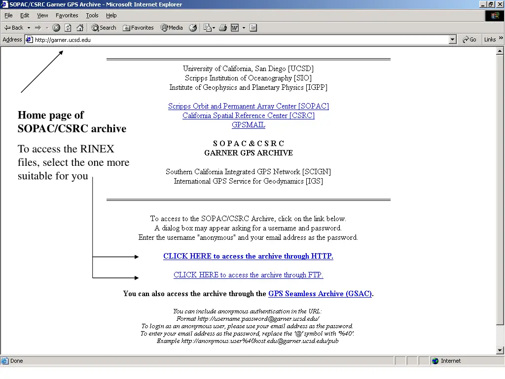 home page of sopac csrc archive