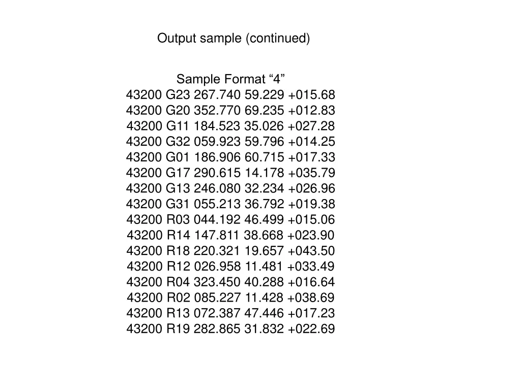 output sample continued 1