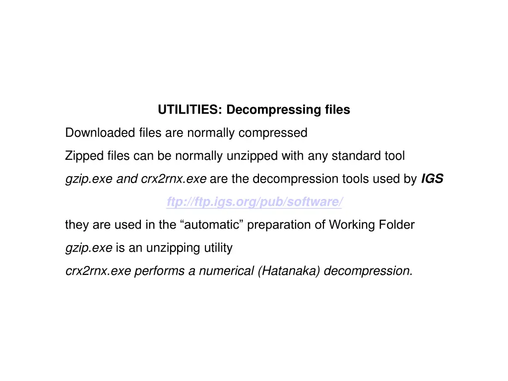 utilities decompressing files