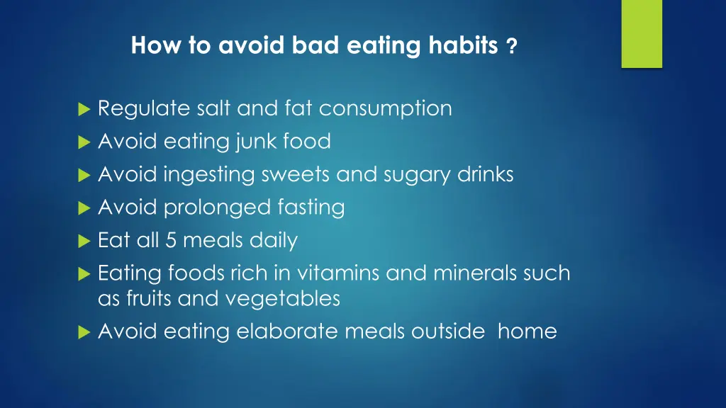 how to avoid bad eating habits