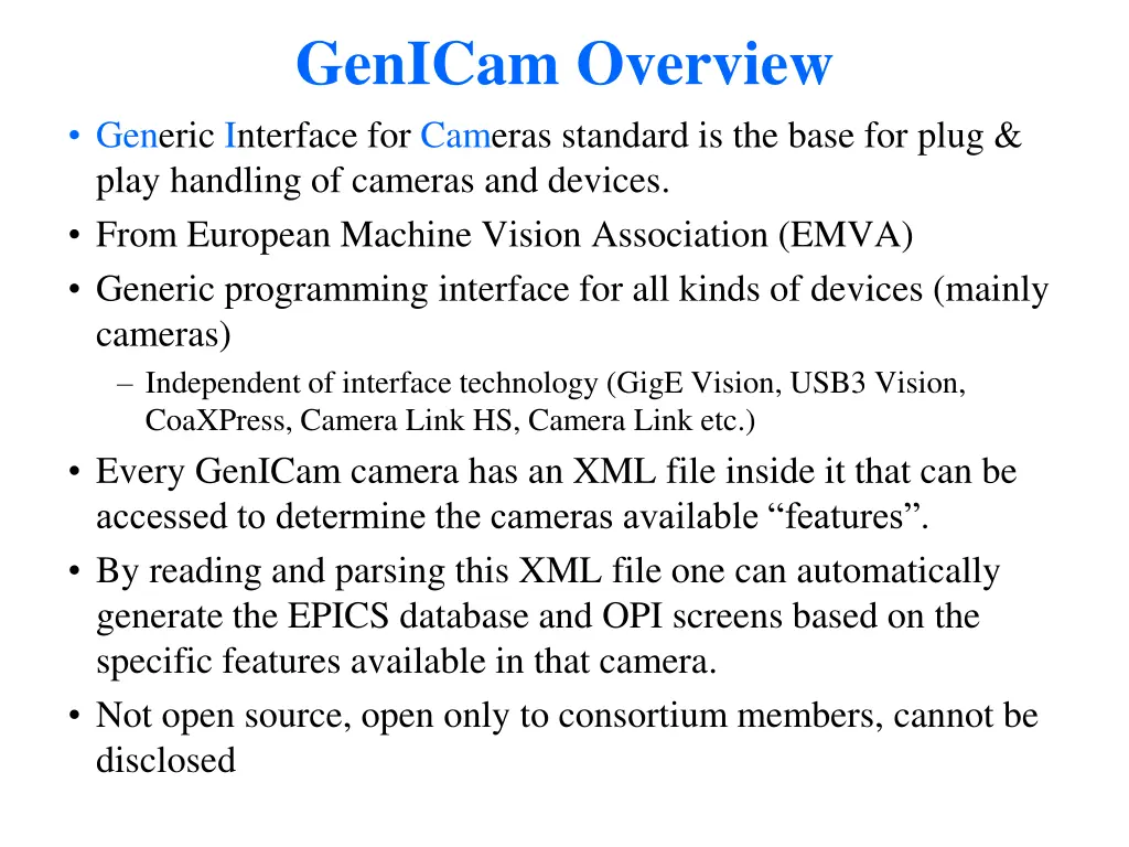 genicam overview