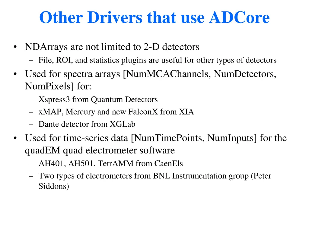 other drivers that use adcore