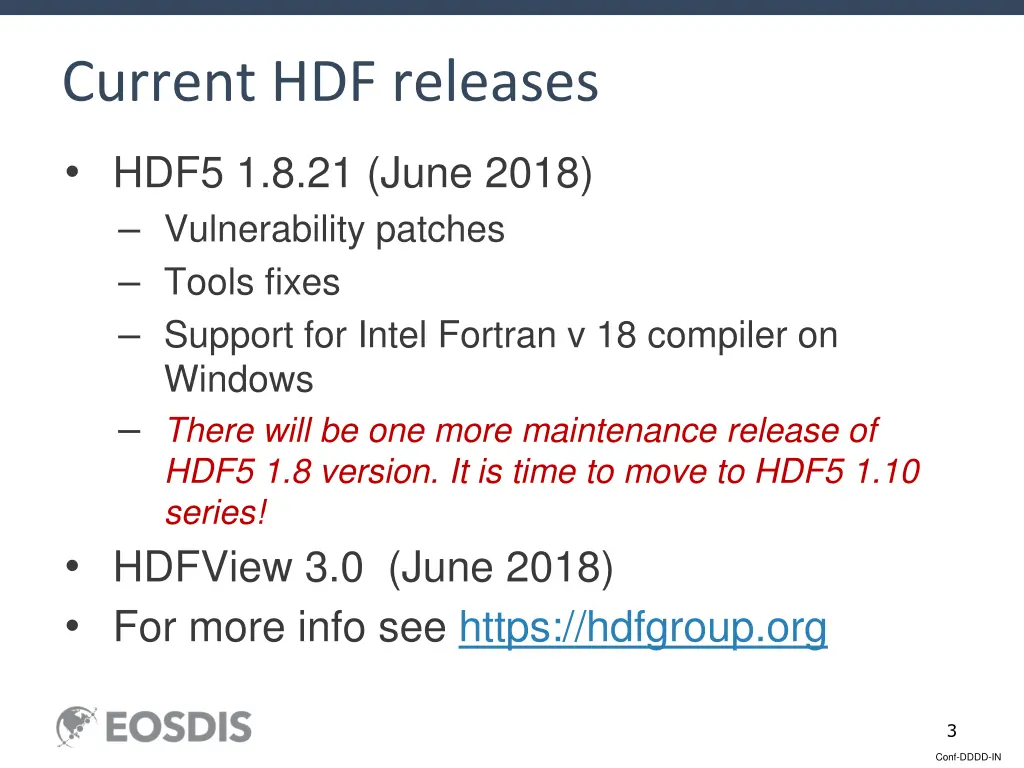 current hdf releases