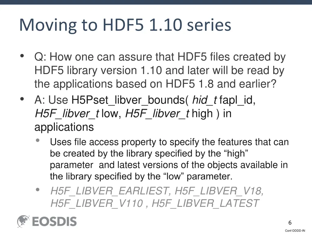 moving to hdf5 1 10 series 1