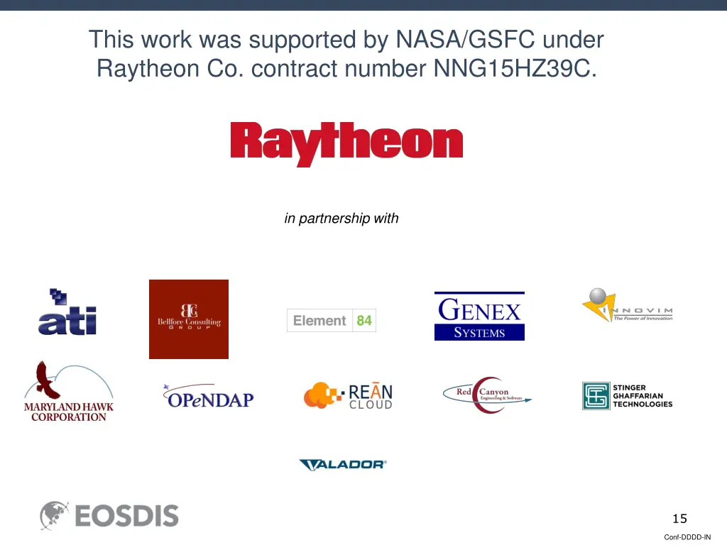 this work was supported by nasa gsfc under