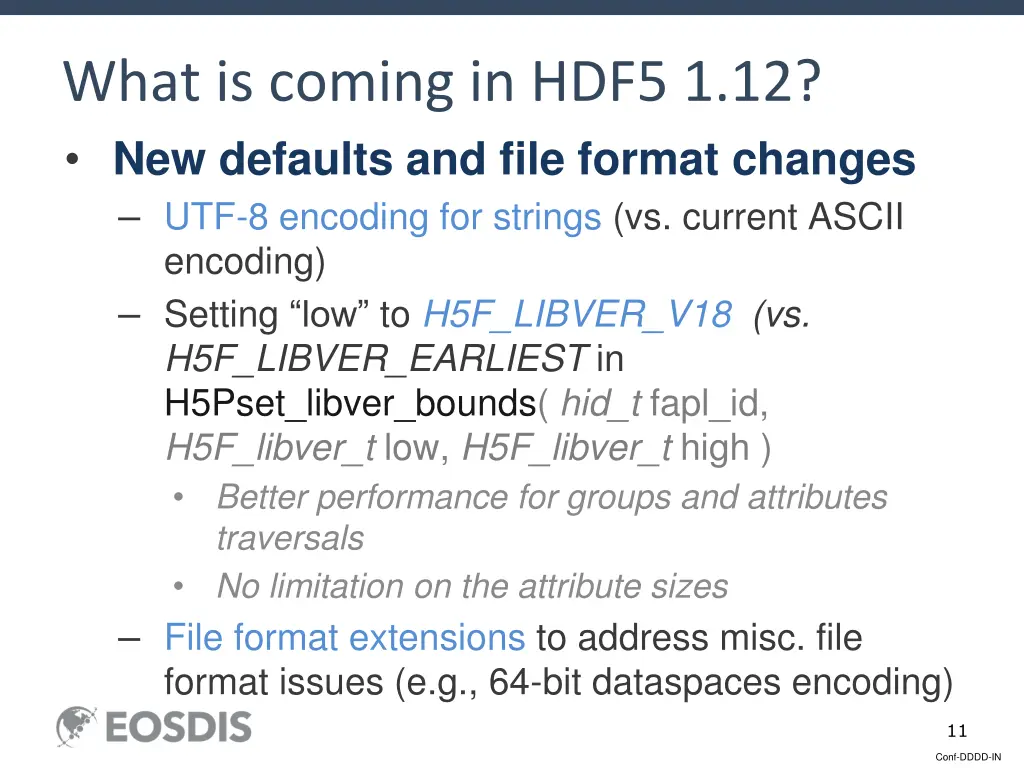 what is coming in hdf5 1 12