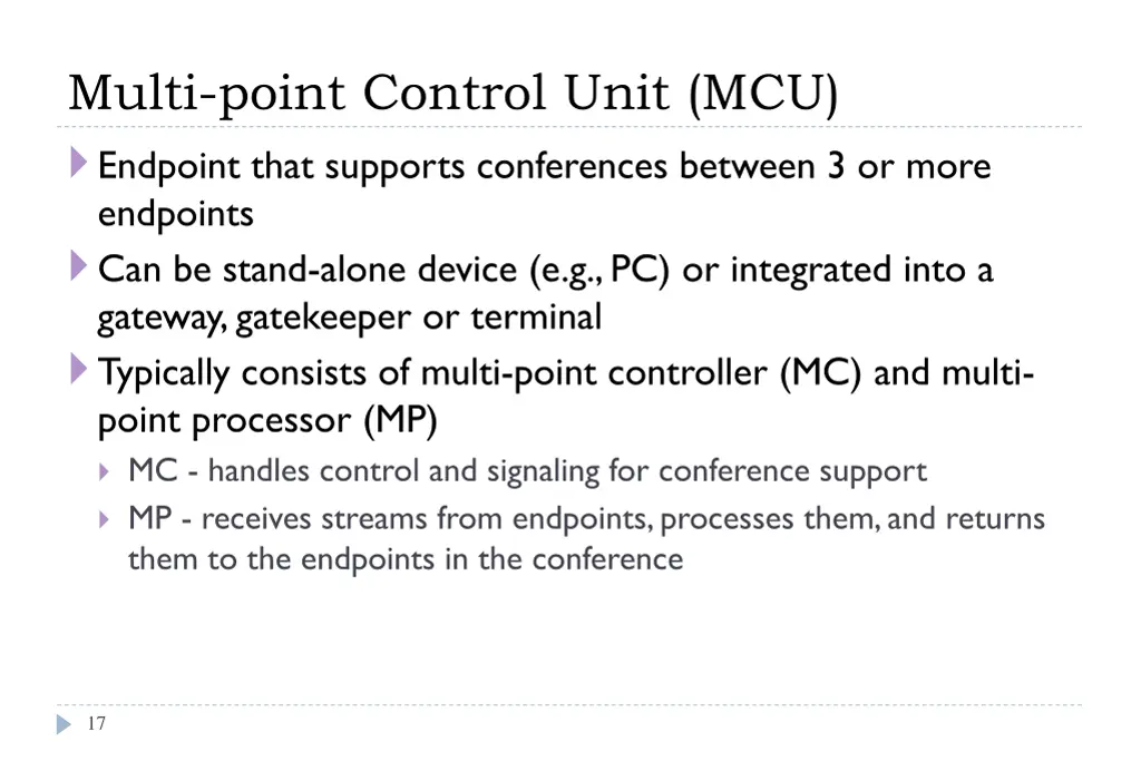 multi point control unit mcu endpoint that