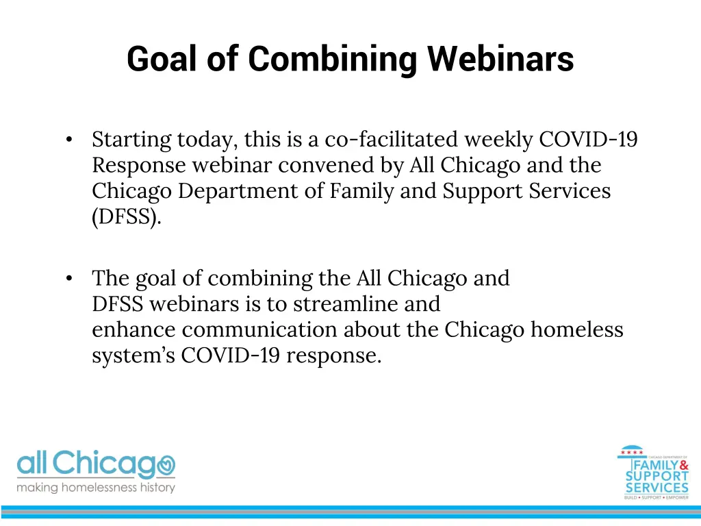 goal of combining webinars