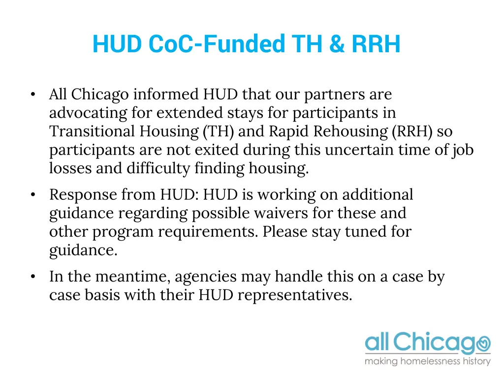 hud coc funded th rrh