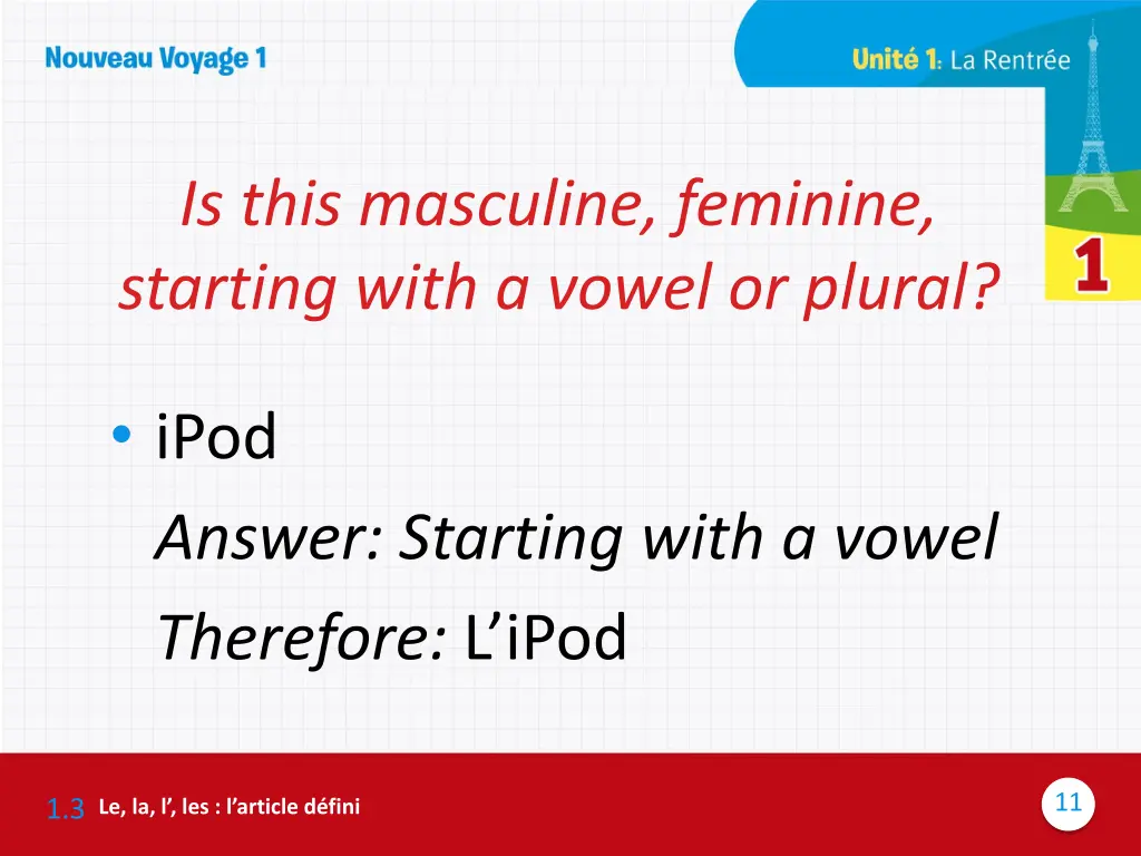 is this masculine feminine starting with a vowel 5