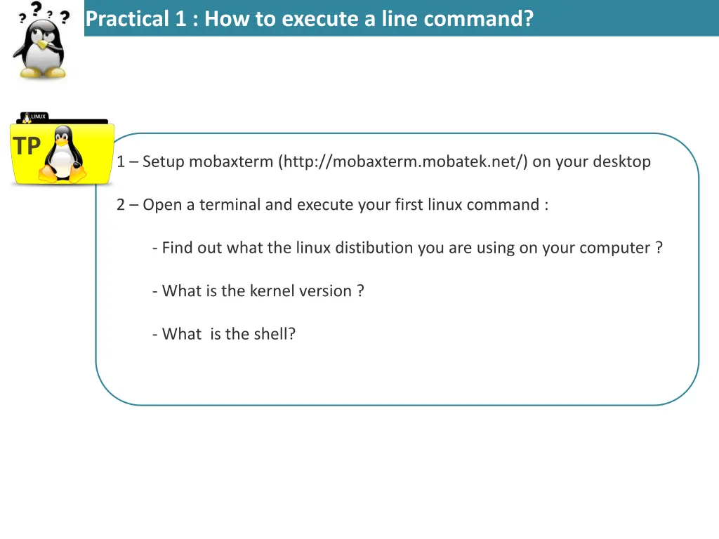 practical 1 how to execute a line command