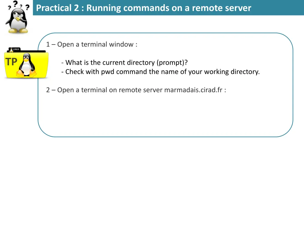 practical 2 running commands on a remote server