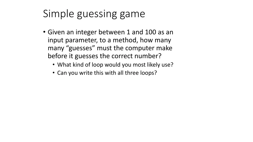 simple guessing game