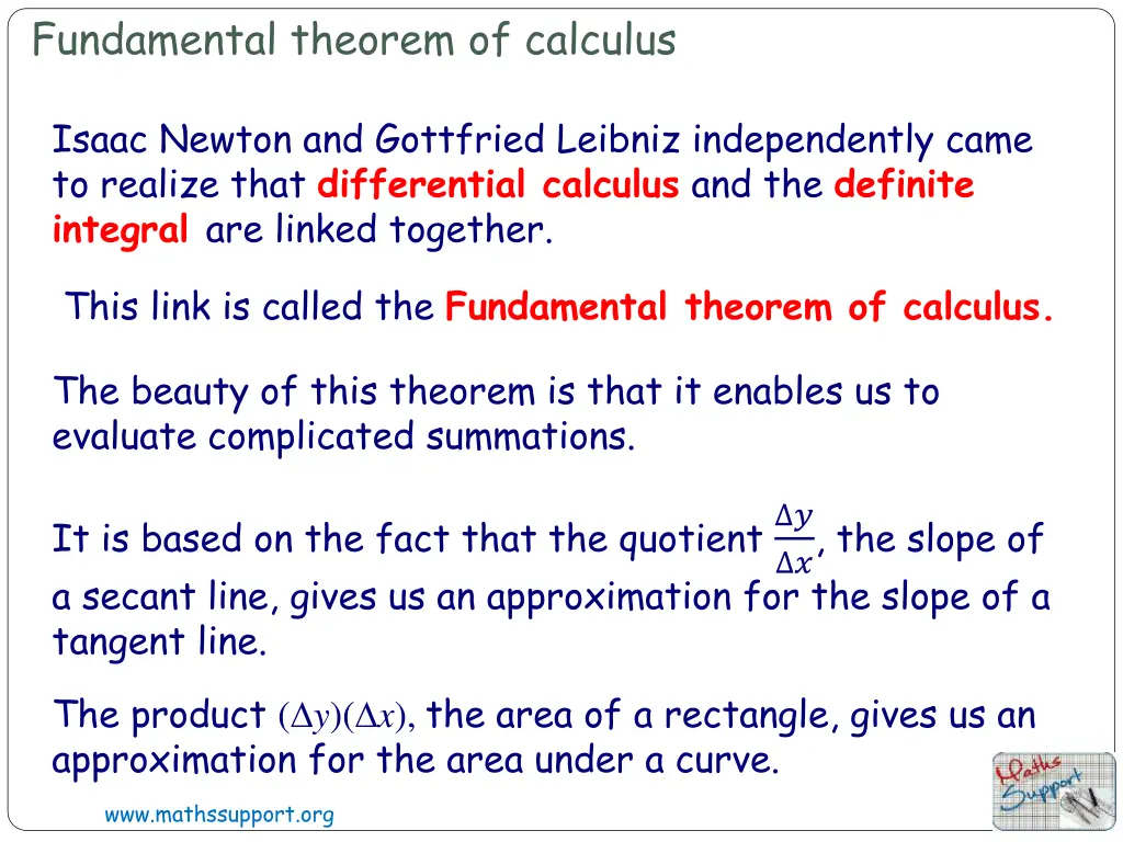 fundamental theorem of calculus