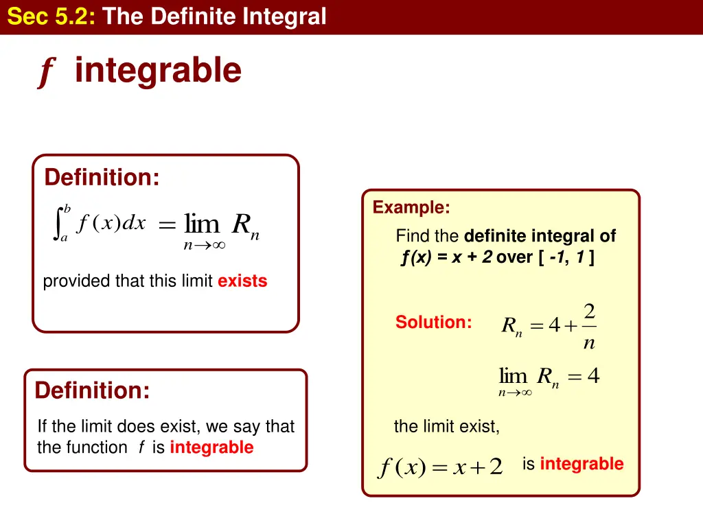 sec 5 2 the definite integral 22