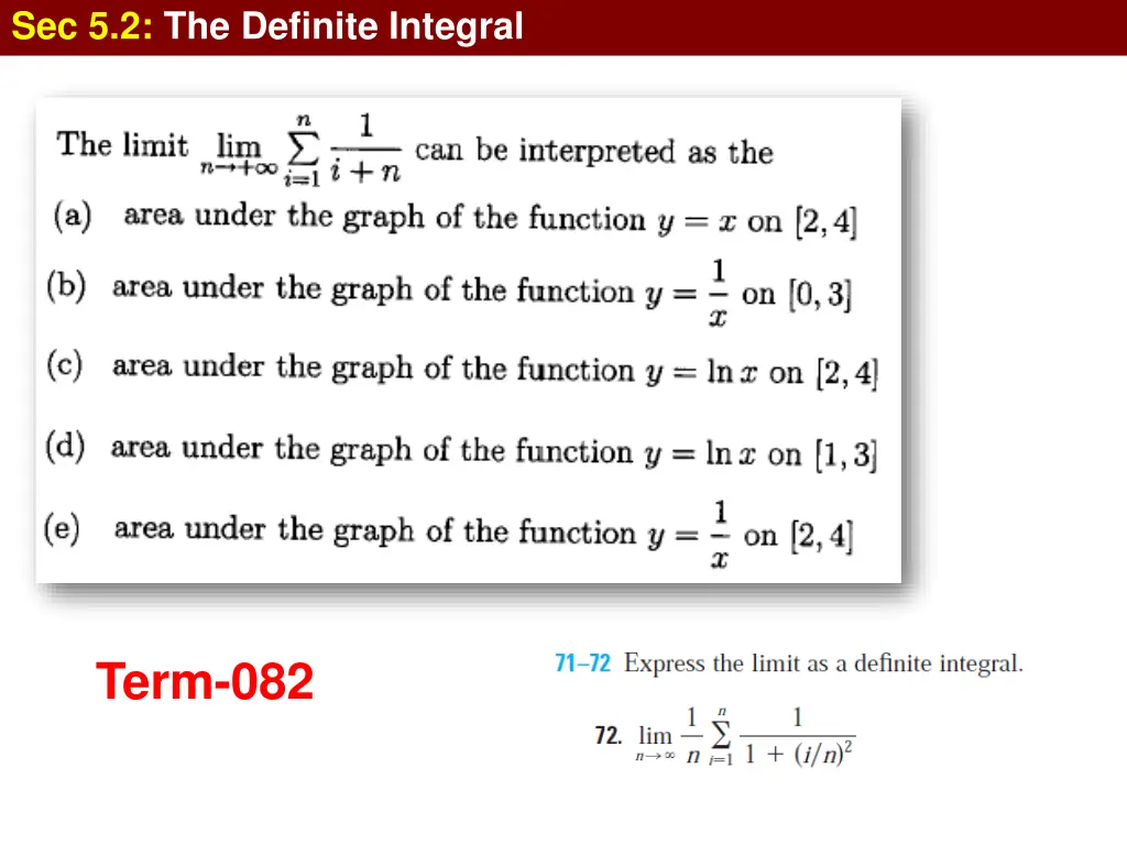 sec 5 2 the definite integral 32