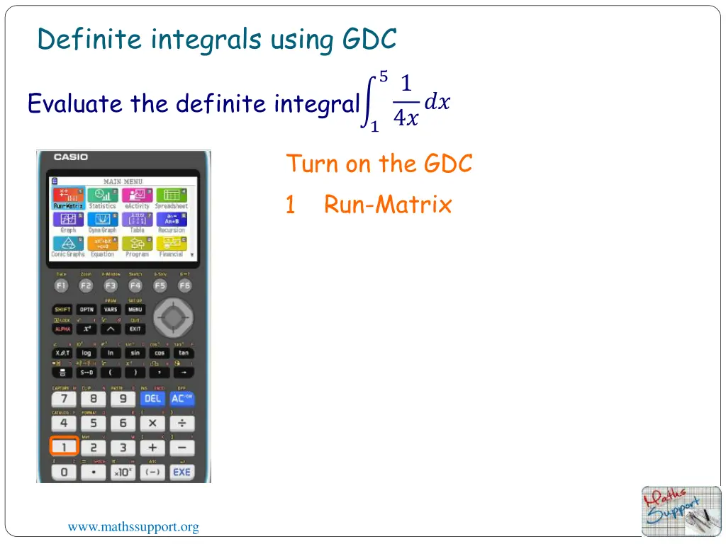 definite integrals using gdc 1