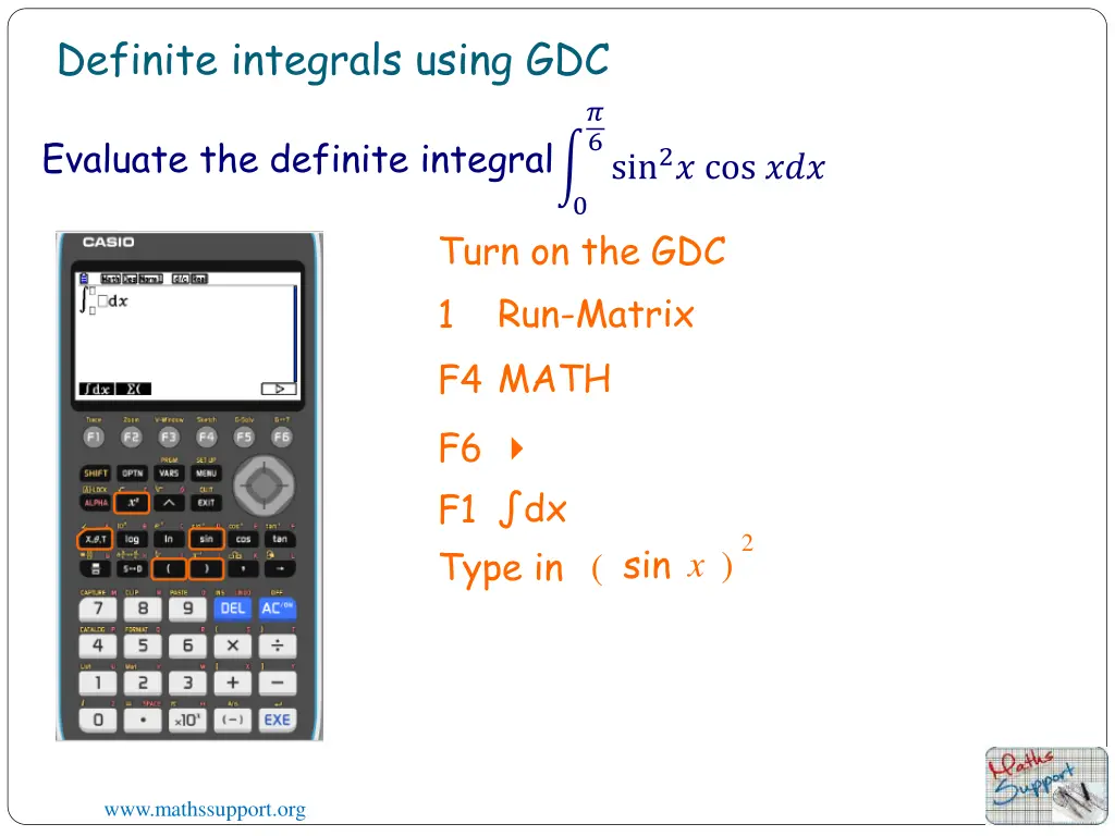 definite integrals using gdc 11