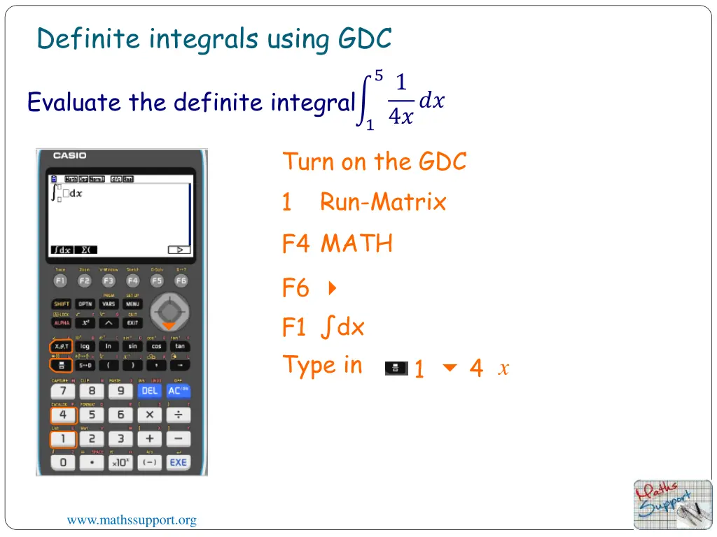 definite integrals using gdc 4