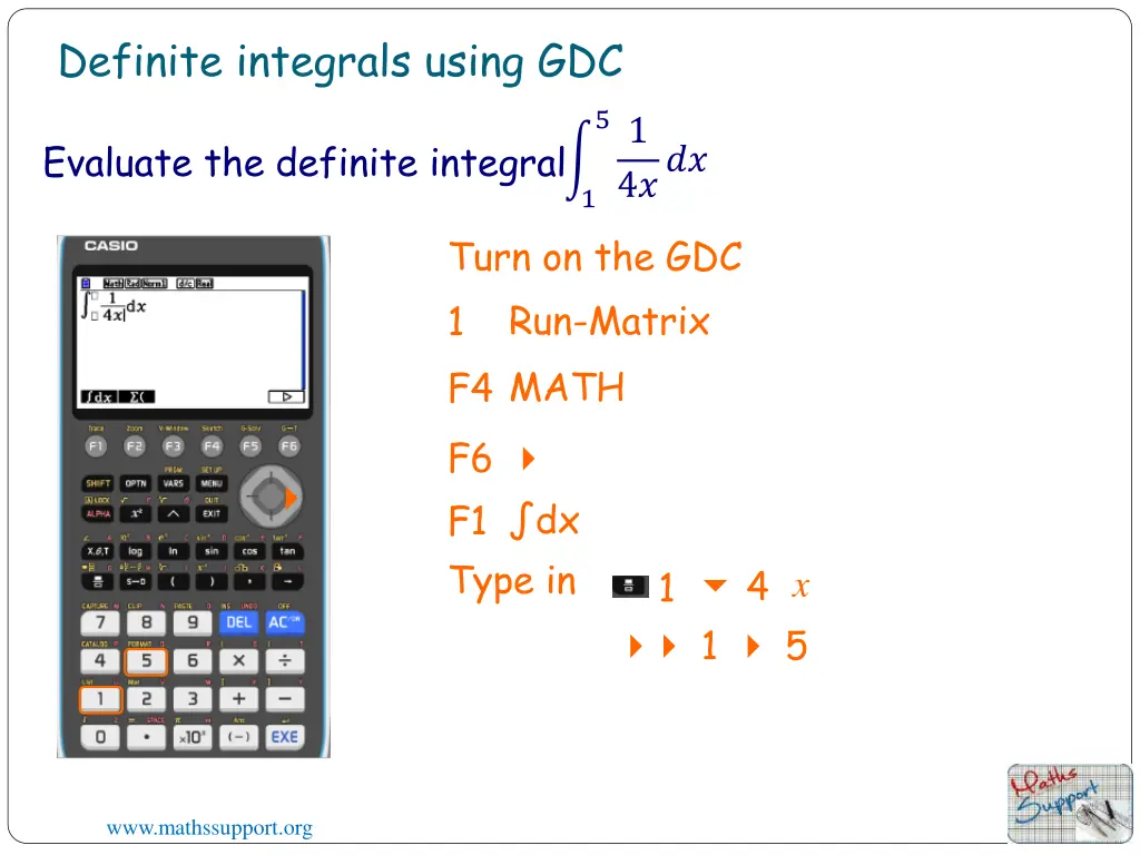 definite integrals using gdc 5