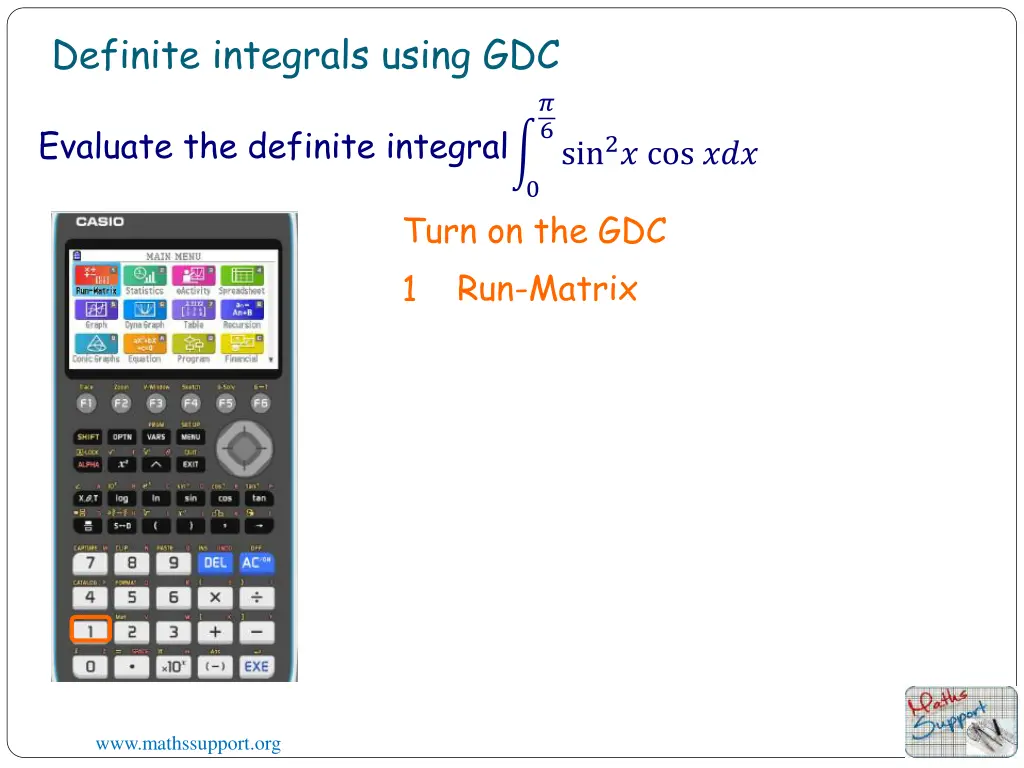 definite integrals using gdc 8