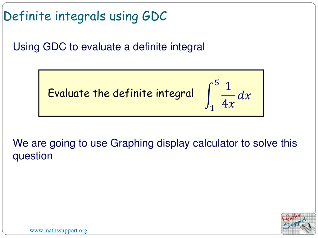 definite integrals using gdc