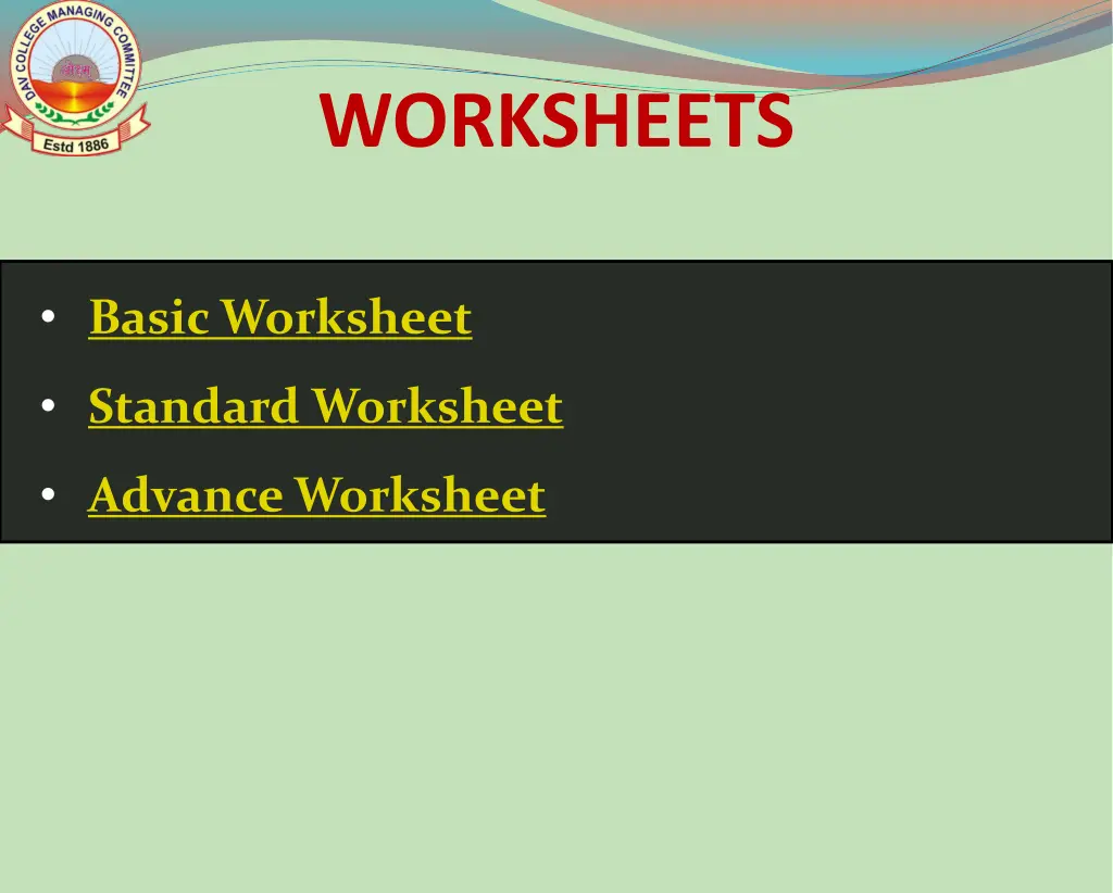 worksheets