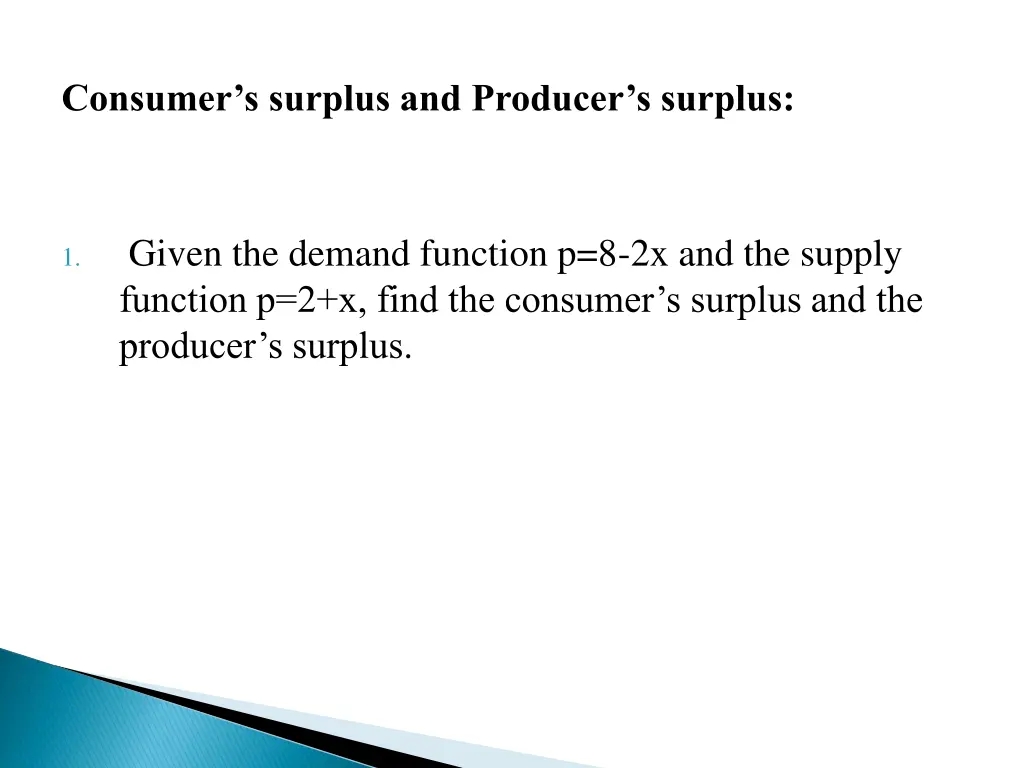 consumer s surplus and producer s surplus