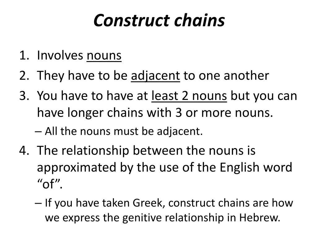 construct chains