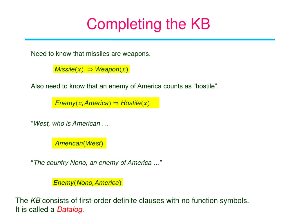 completing the kb