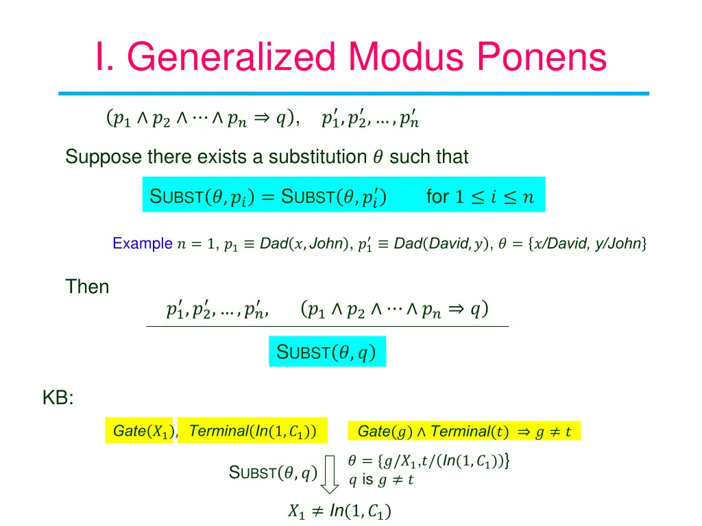 i generalized modus ponens