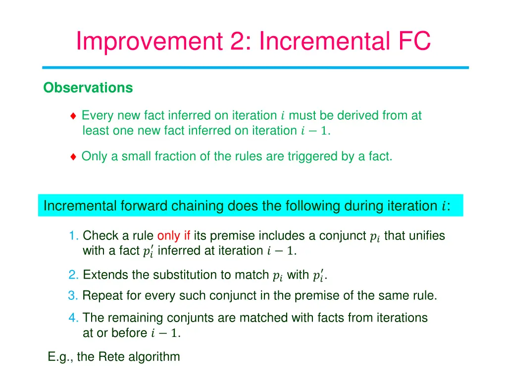 improvement 2 incremental fc