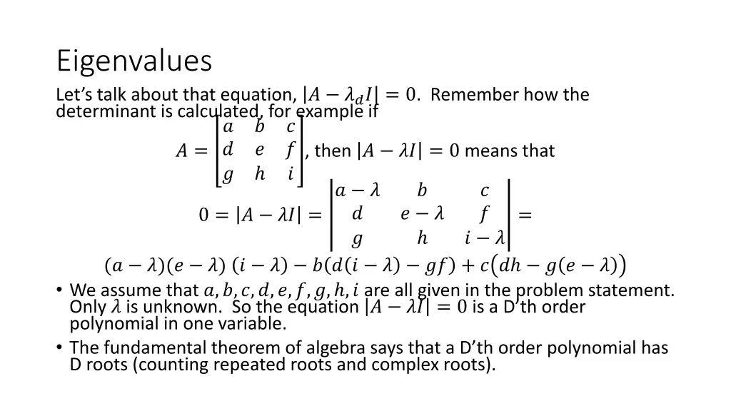 eigenvalues let s talk about that equation